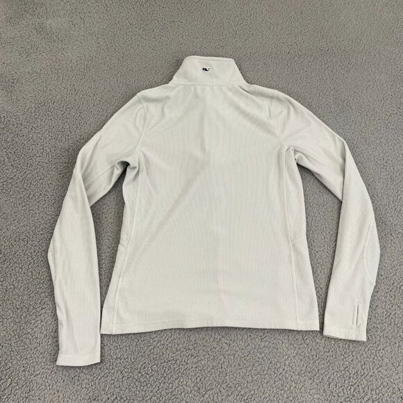 Vineyard Vines 1/4 Fleece Women XS Light Gray Grid Performance Pullover - Picture 4 of 11